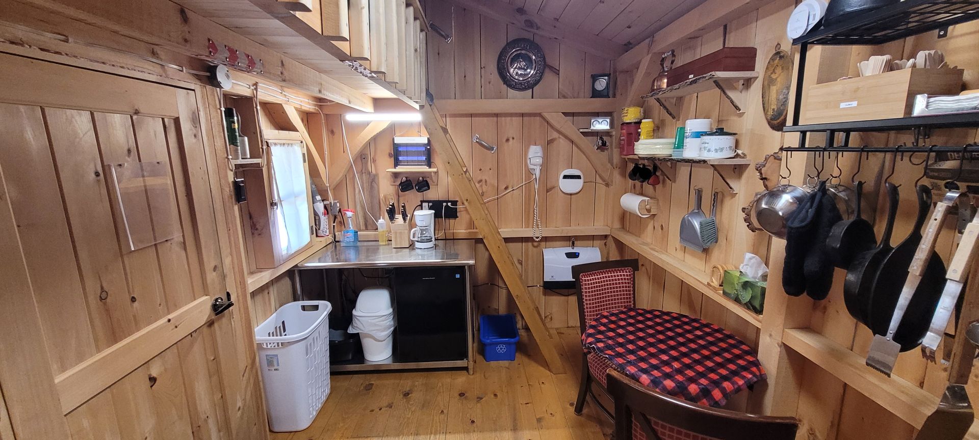 Cabin interior kitchenette area